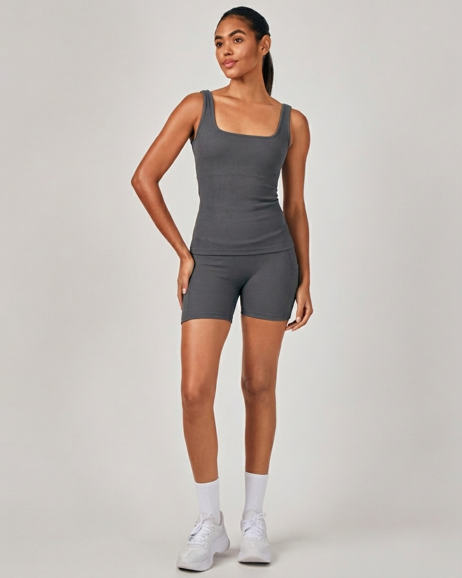 Regata Basic Rib - Cinza Chumbo