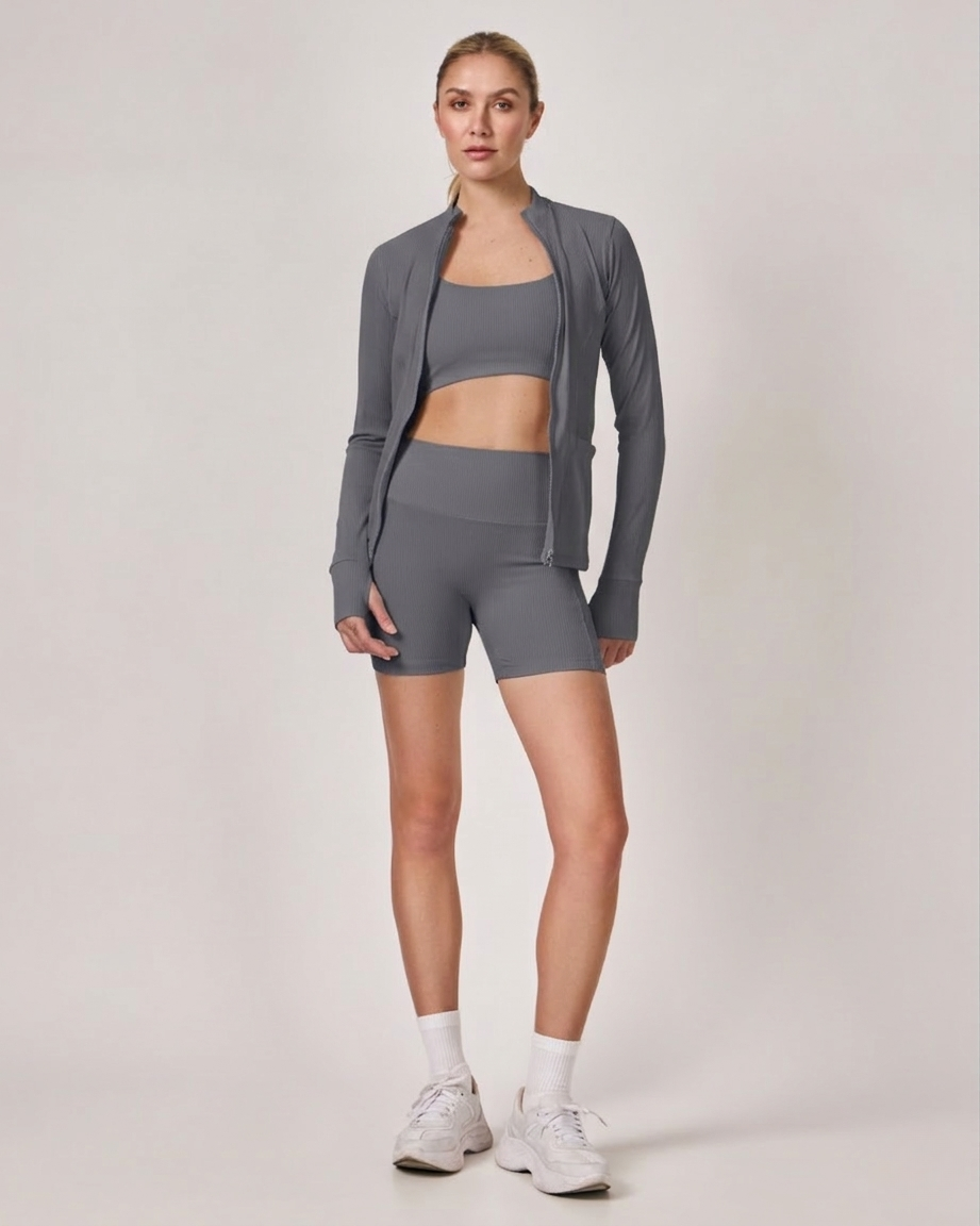 Jaqueta Performance Rib - Cinza Chumbo