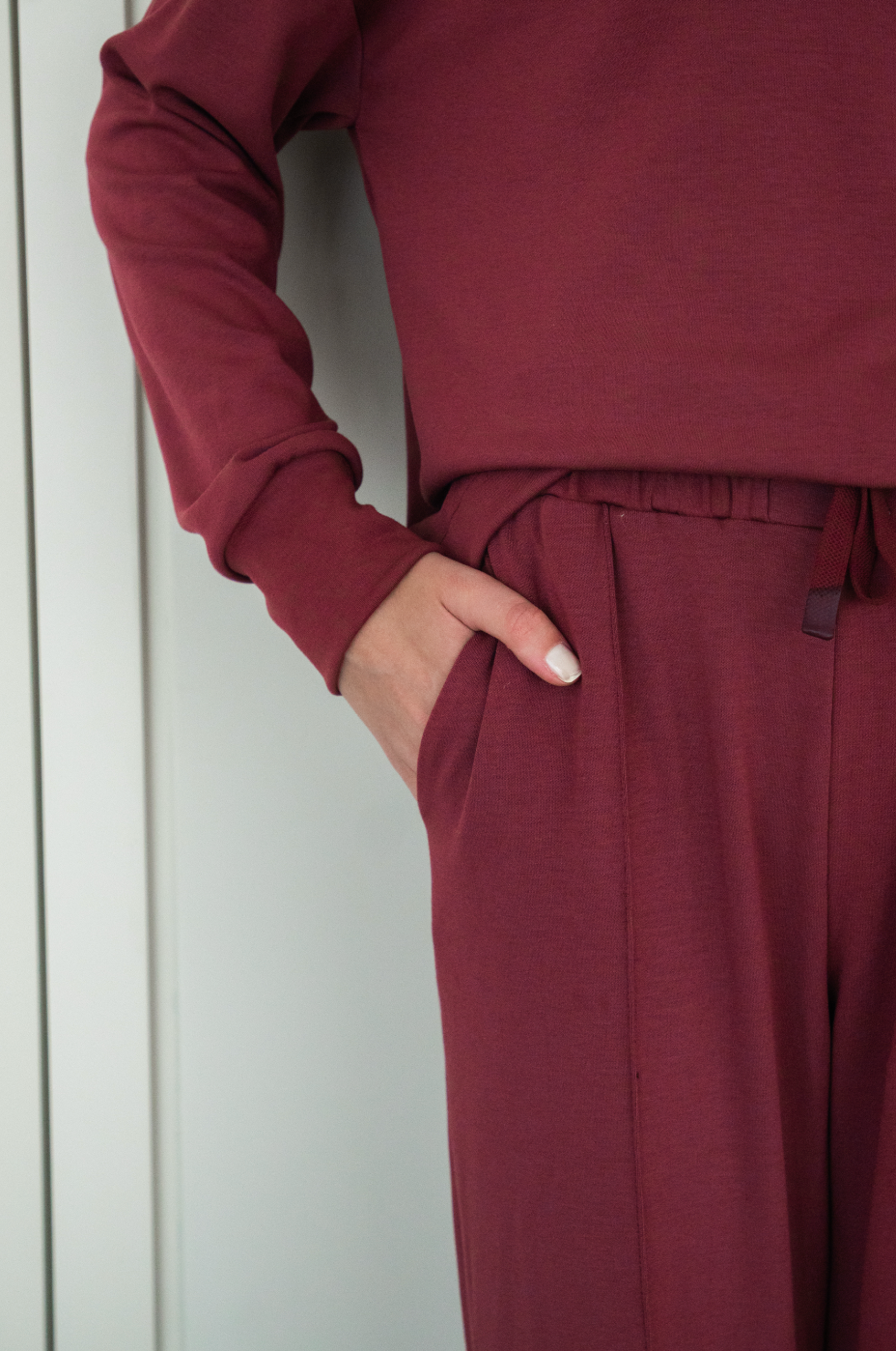 Calça Ampla Casual - Merlot