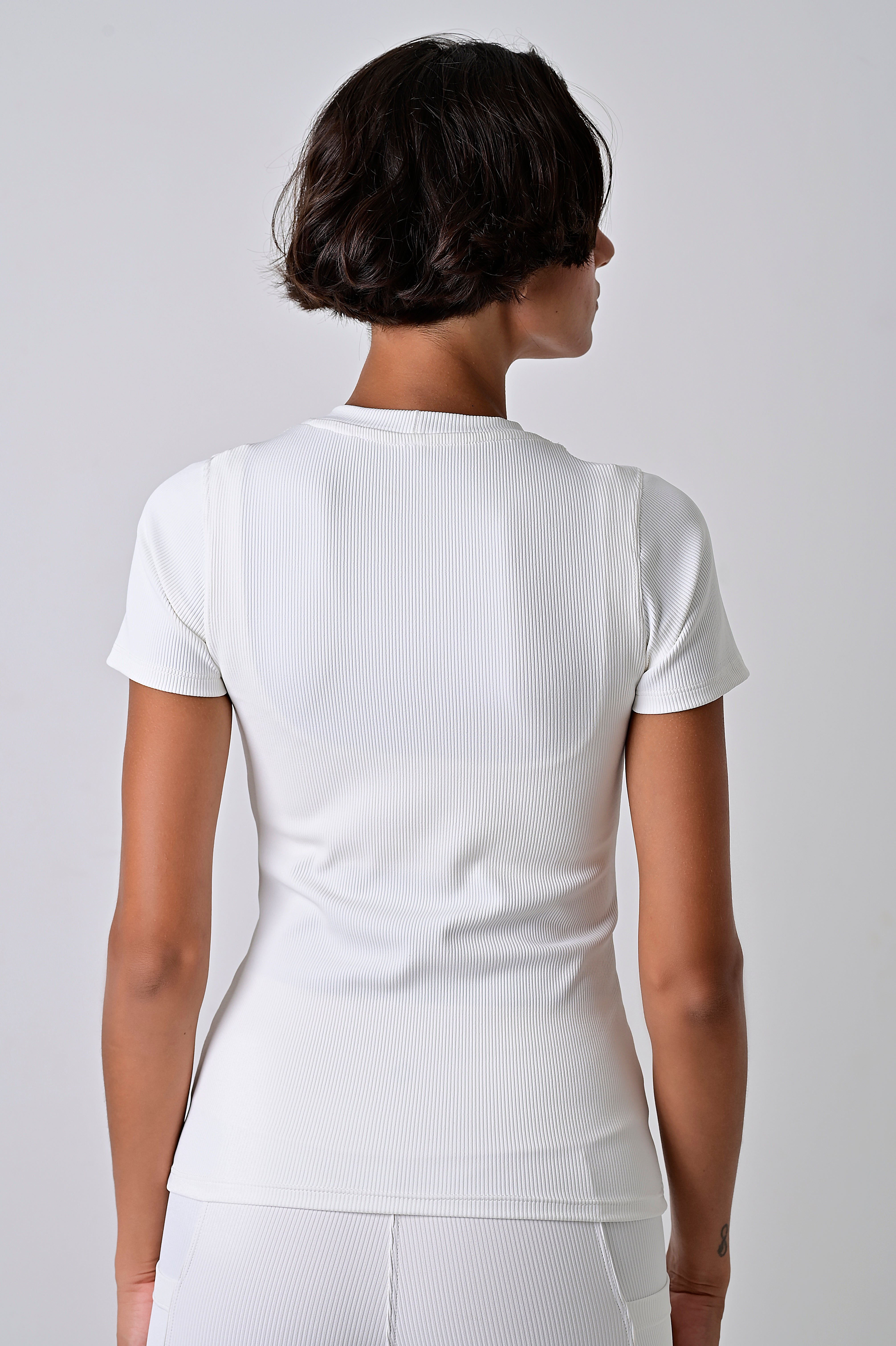 Blusa Manga Curta Rib - Off White