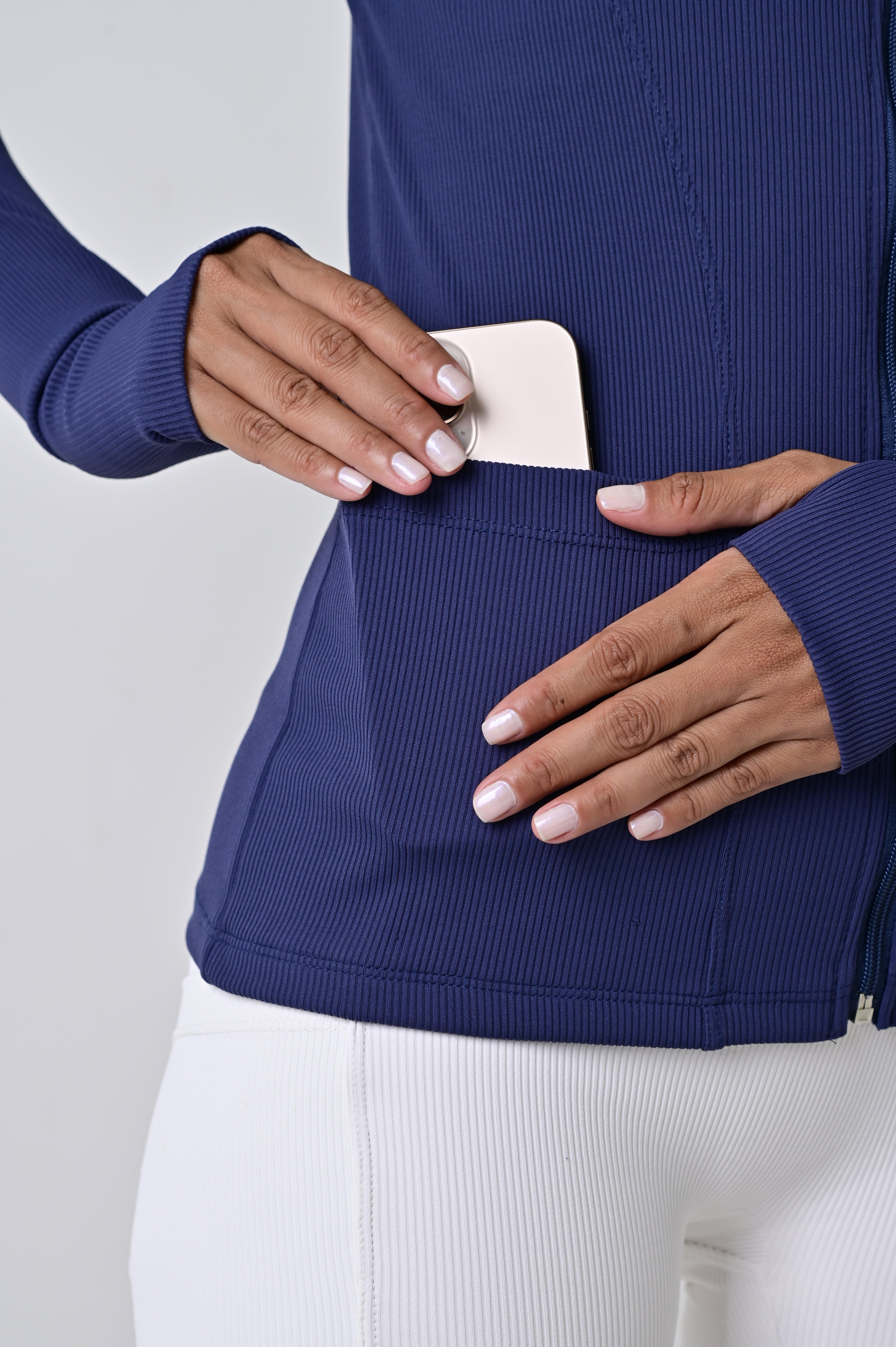 Jaqueta Performance Rib - Azul Marinho