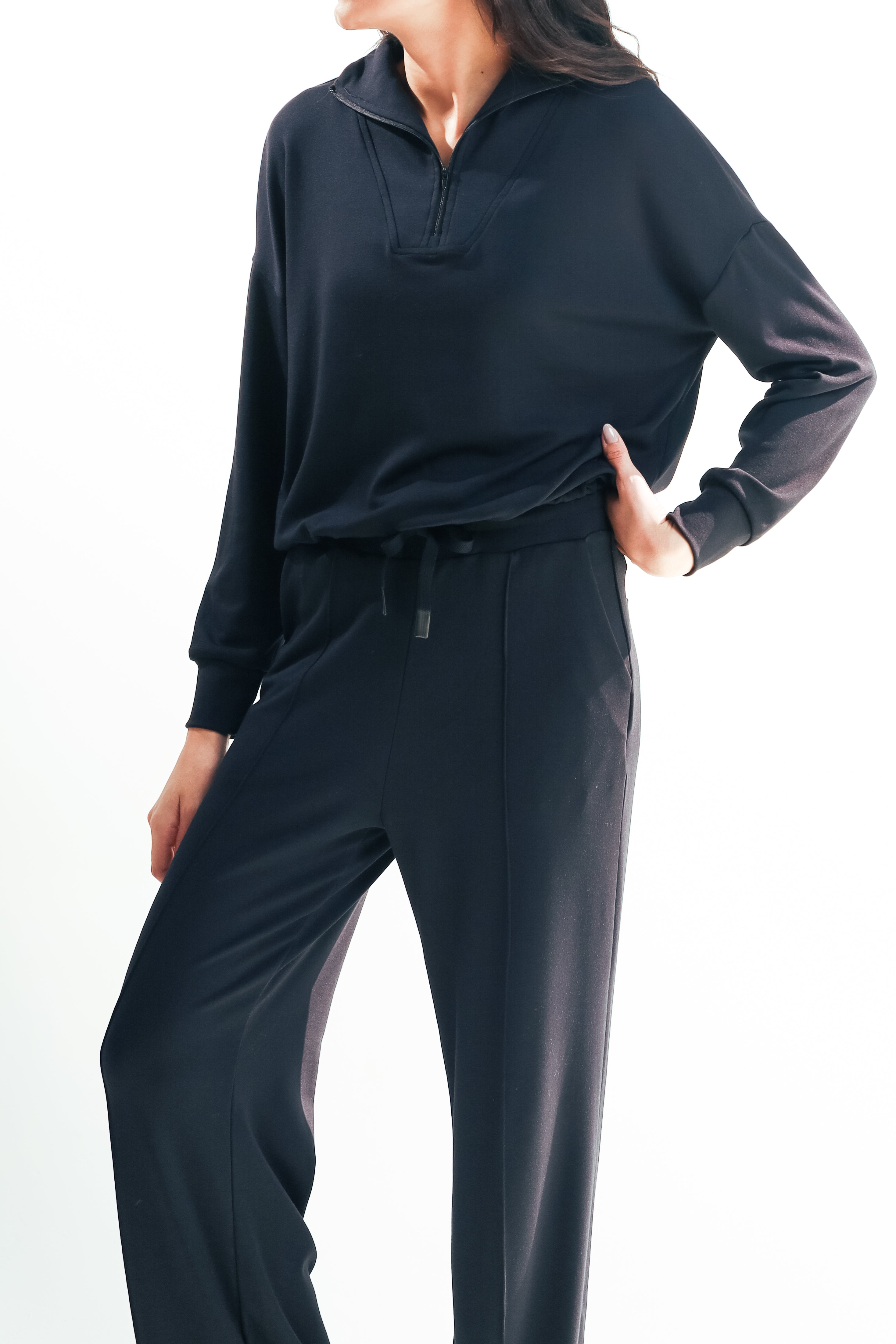 Calça Ampla Casual - Preto