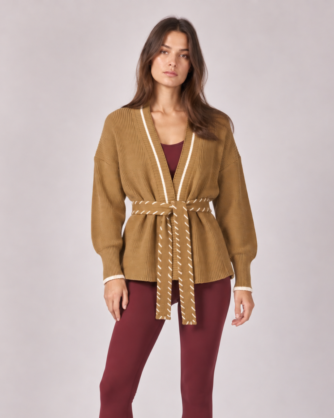Casaco Tricot Duo - Bege