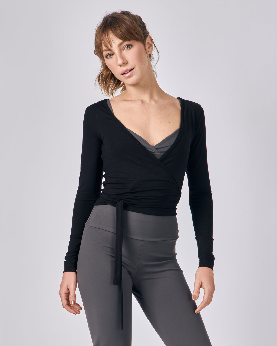 Blusa Transpassada Modal - Preto