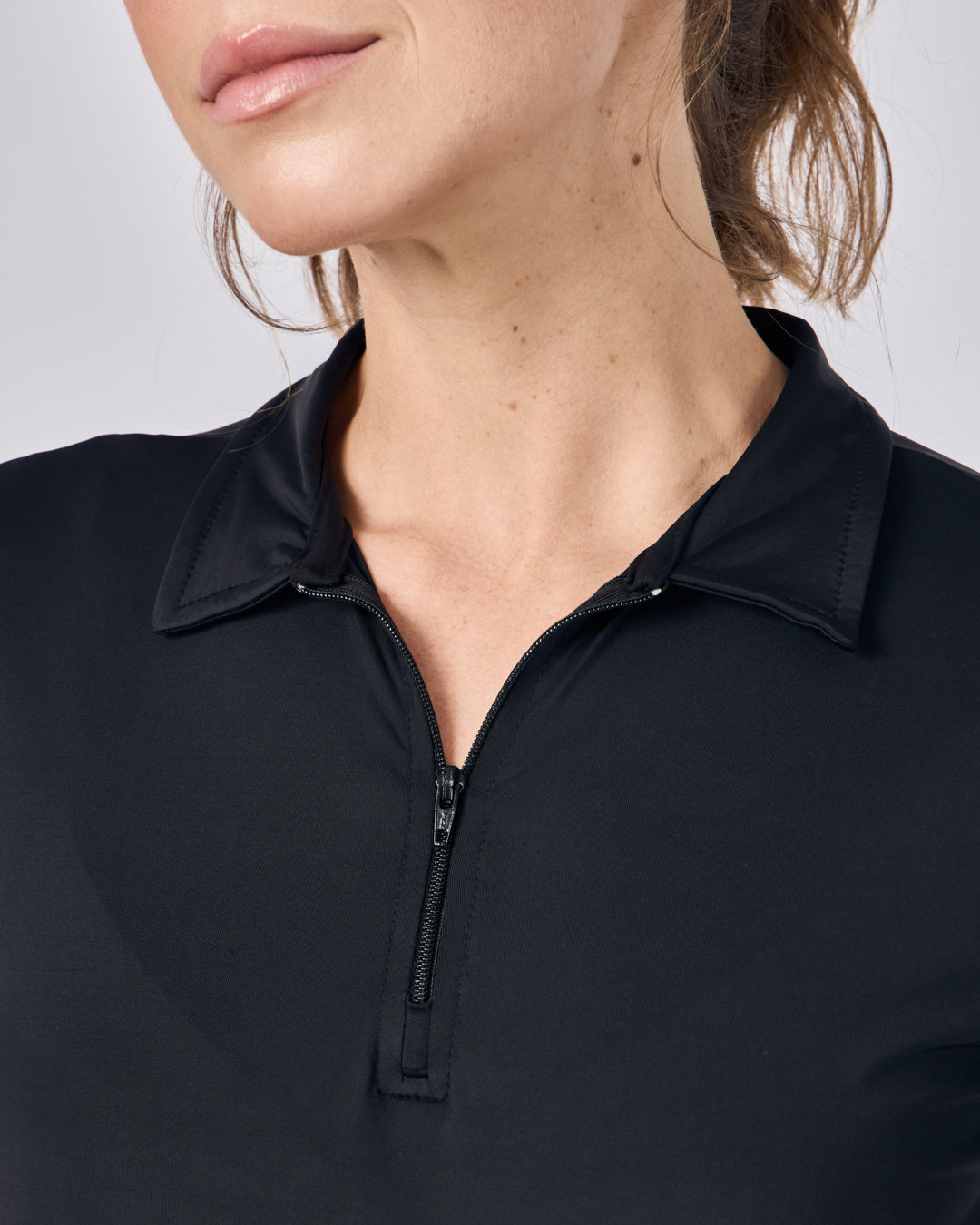 Polo Dry Fit com Zíper - Preto