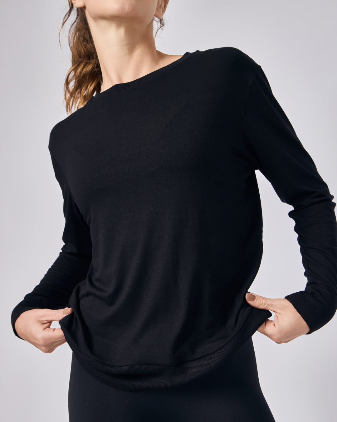 Blusa Manga Longa Modal - Preto