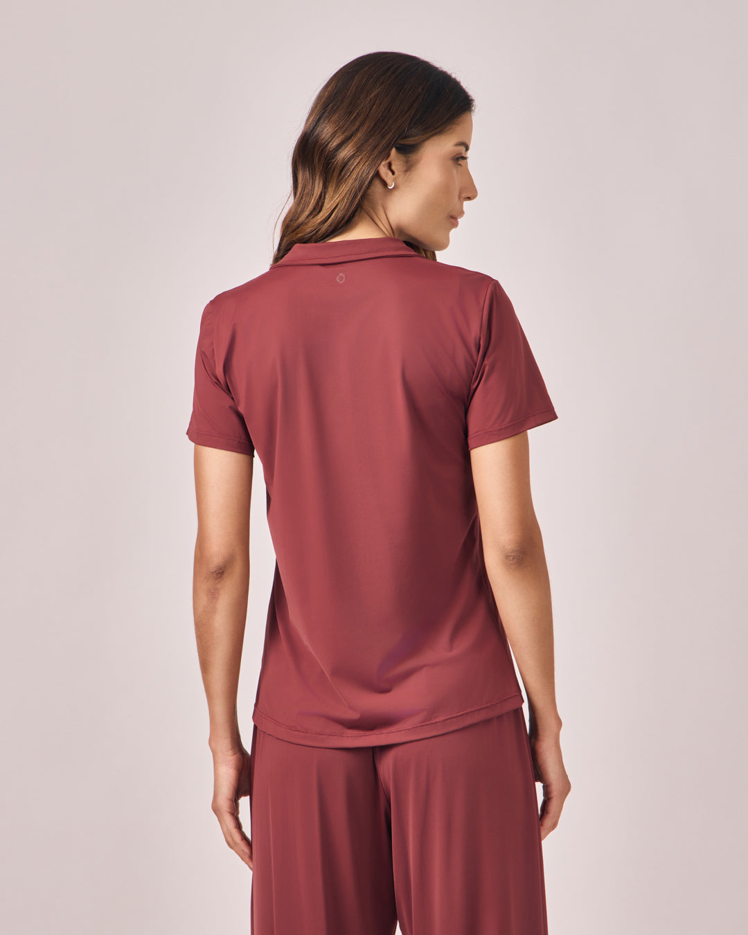 Polo Dry Fit Com Zíper - Merlot