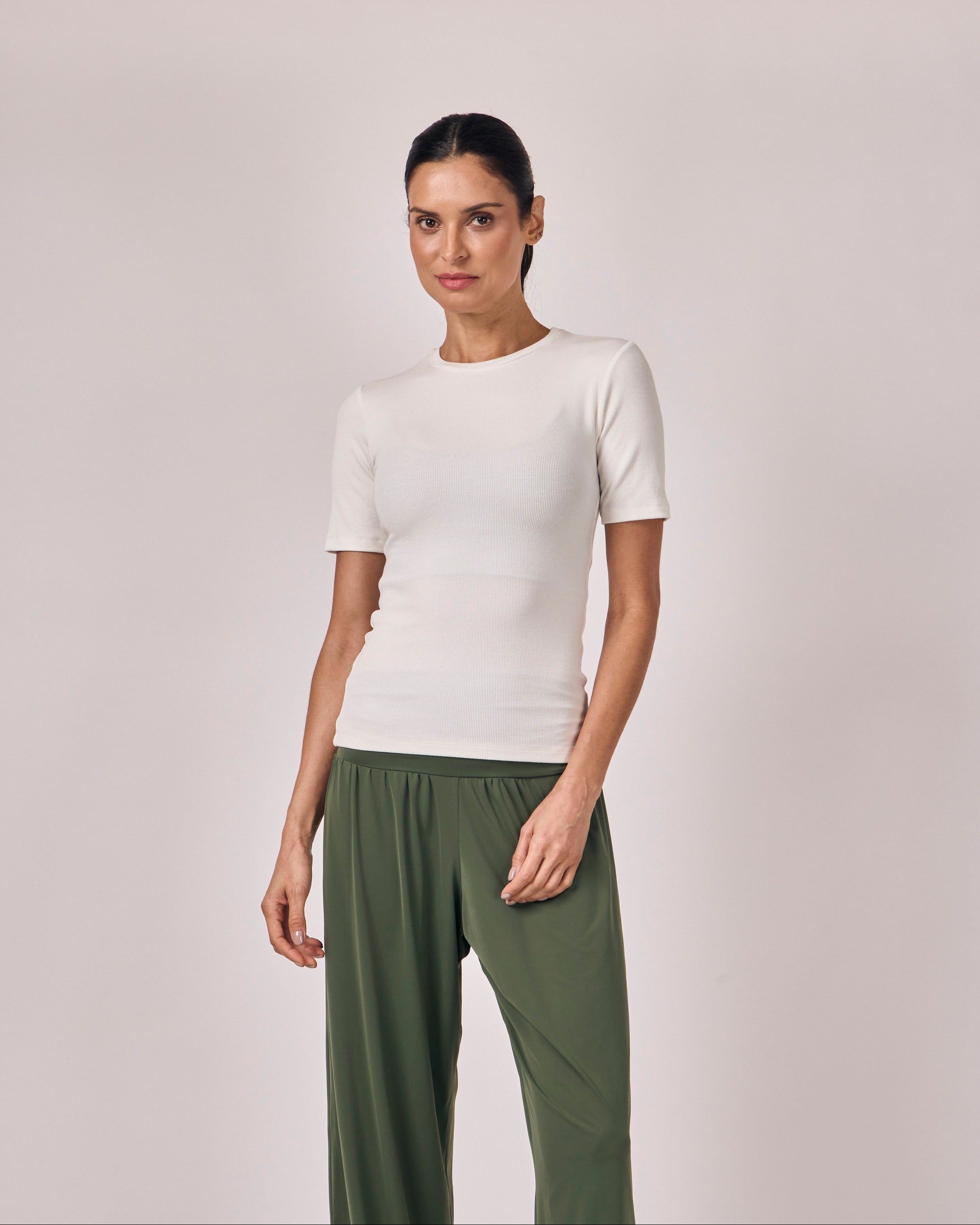 Blusa Manga Curta Modal - Off White