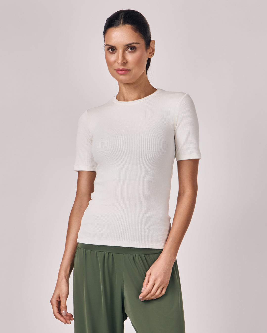 Blusa Manga Curta Modal - Off White