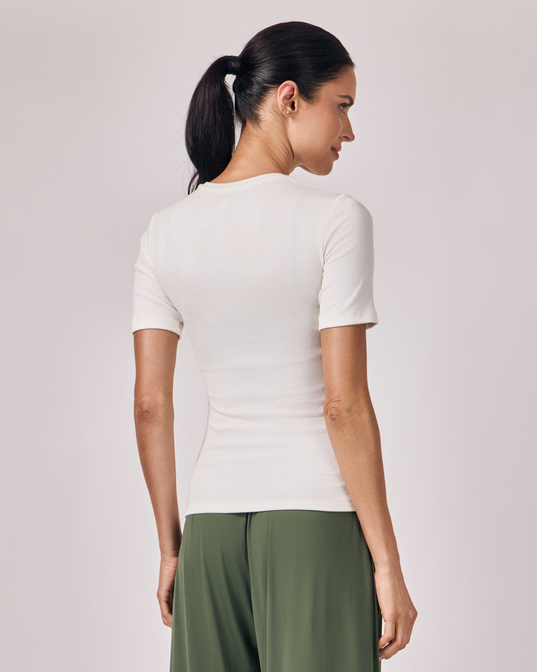 Blusa Manga Curta Modal - Off White