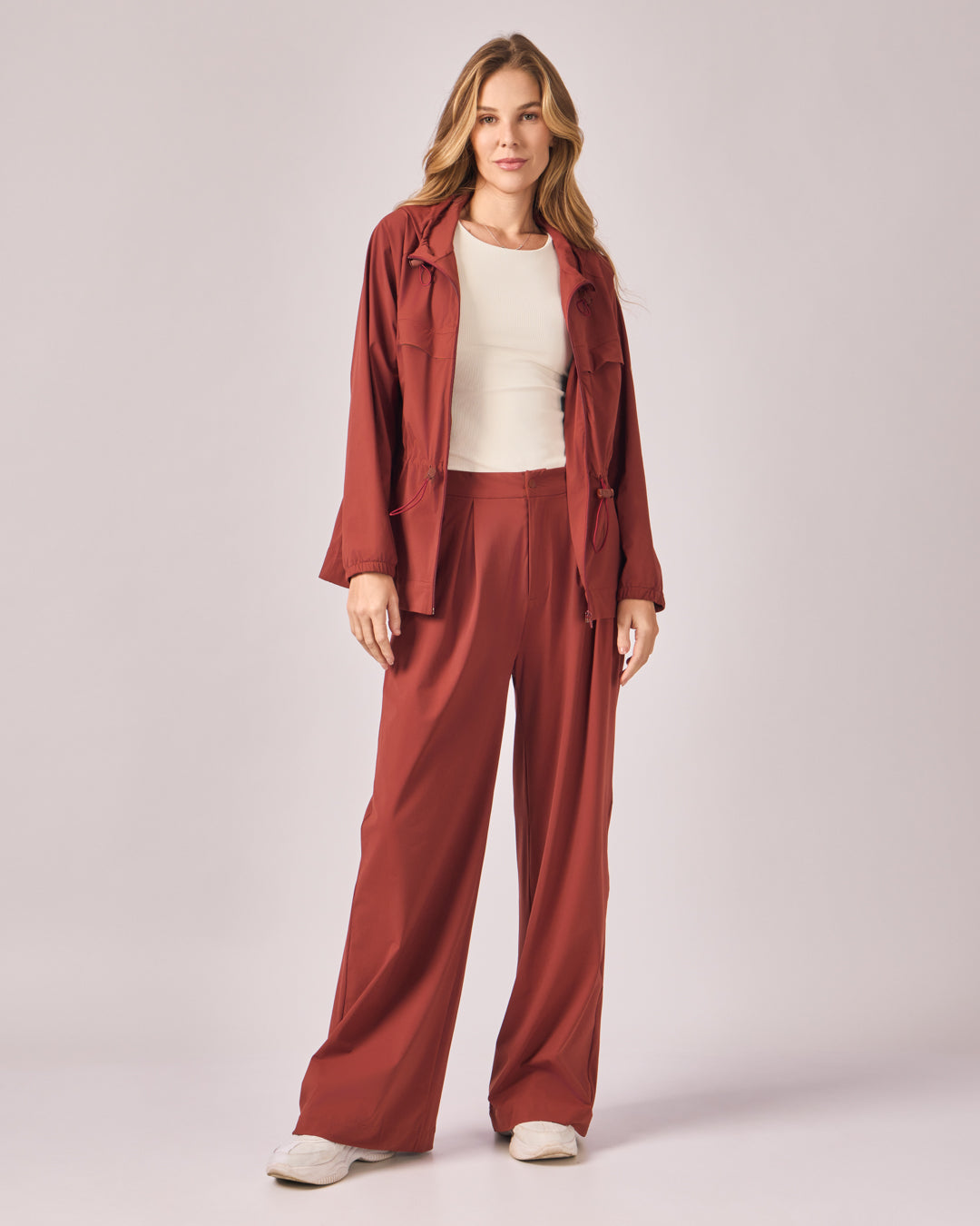 Calça Wideleg Tech - Merlot