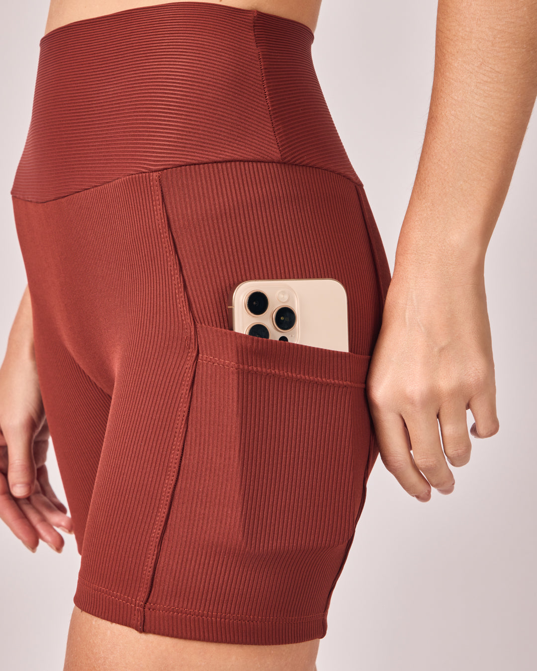 Shorts Biker Rib - Merlot