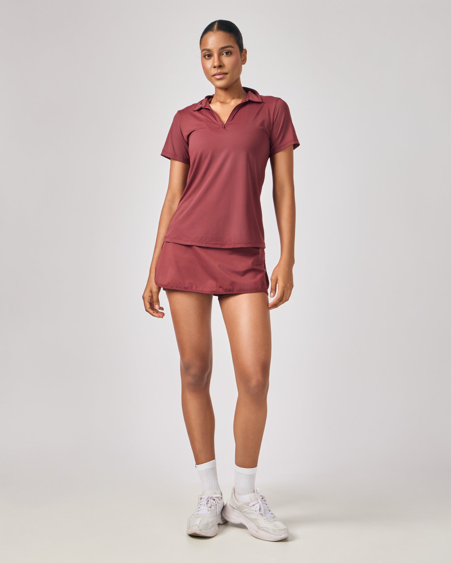 Polo Dry Fit Com Zíper - Merlot