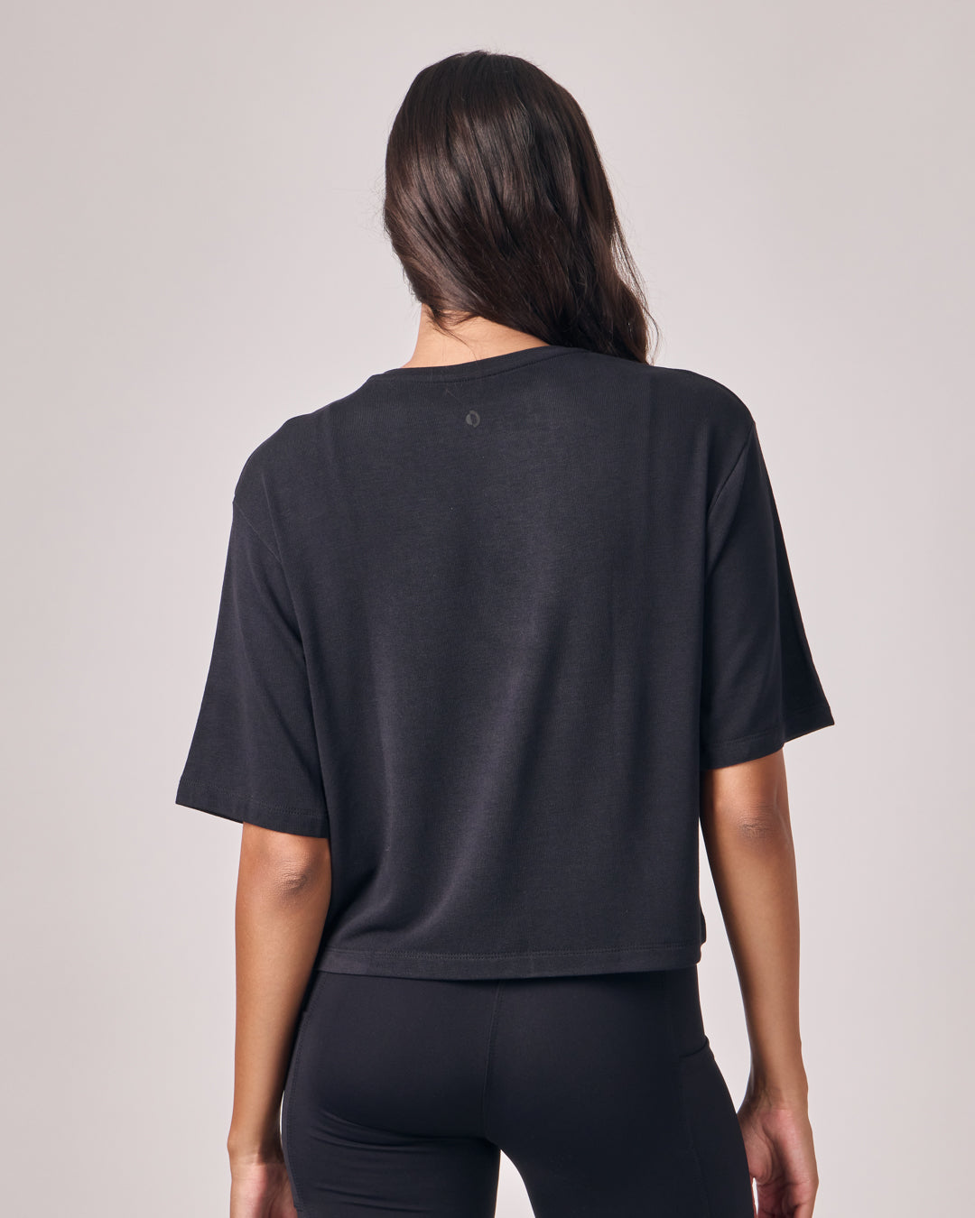 Cropped Modal Texture - Preto