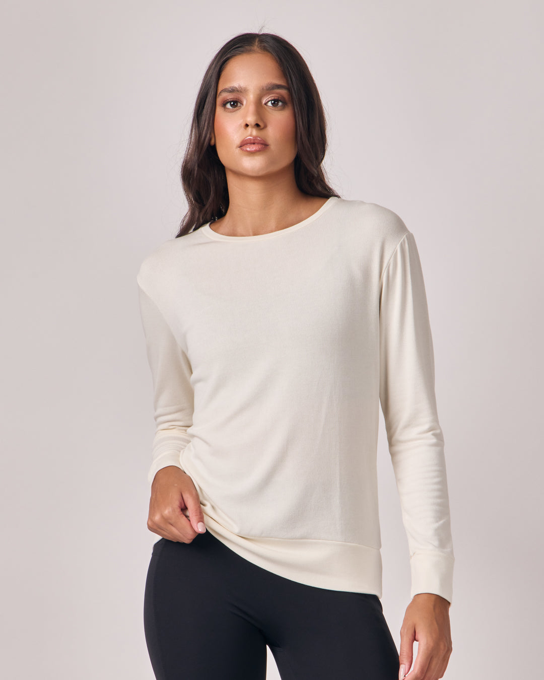 Blusa Manga Longa Texture - Off White