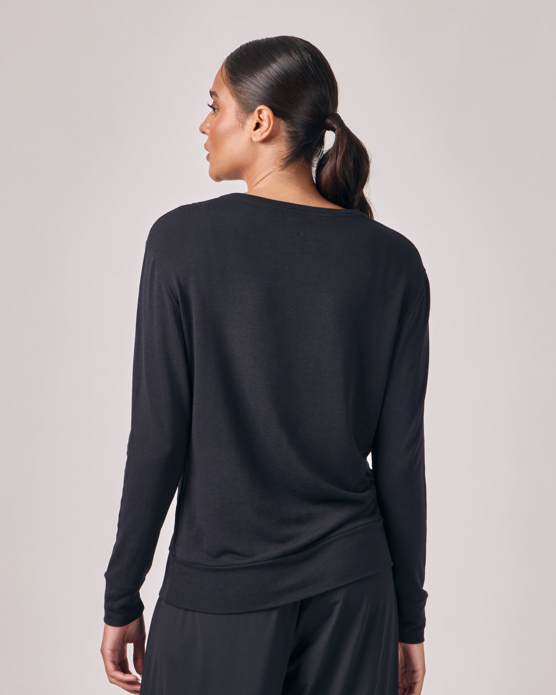 Blusa Manga Longa Texture - Preto