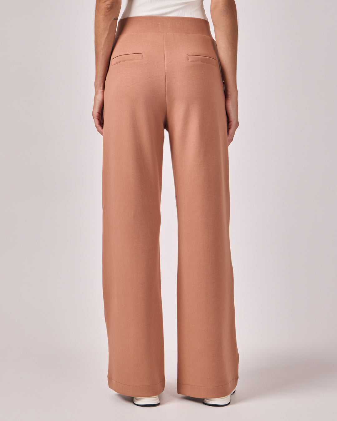 Calça Ampla Casual Cós Liso - Mocha