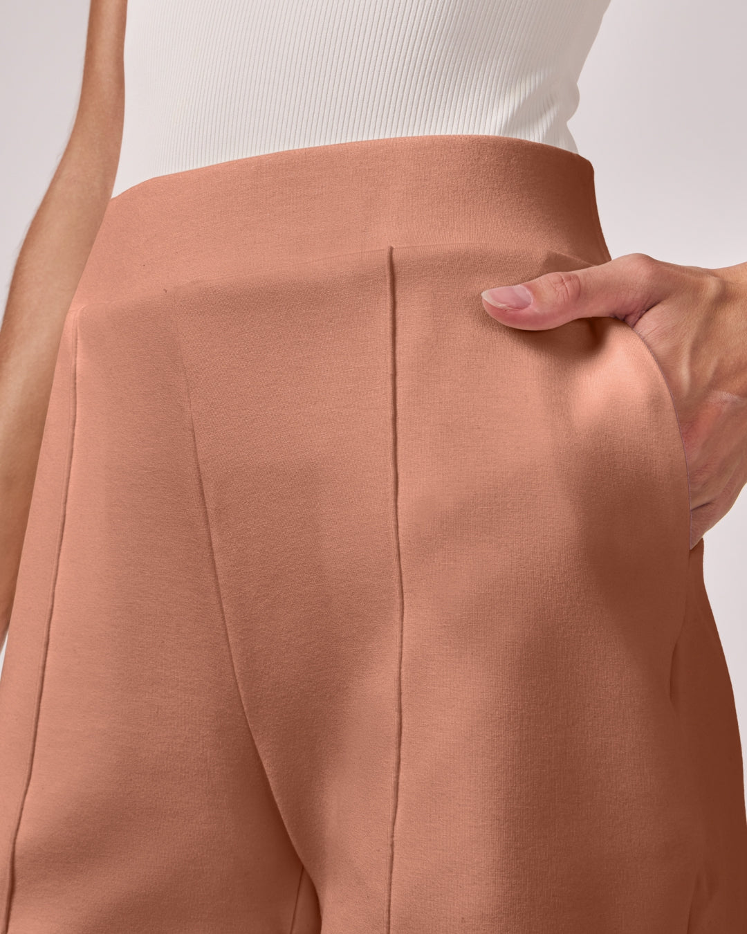 Shorts Casual Cós Liso - Mocha