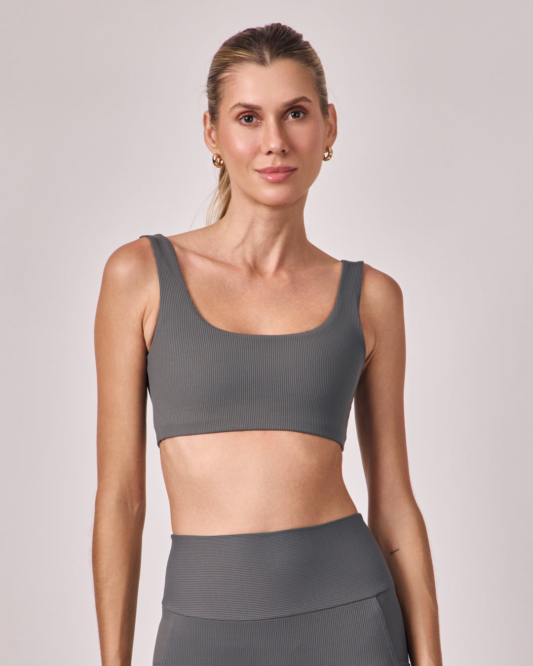 Top Basic Rib - Cinza Chumbo