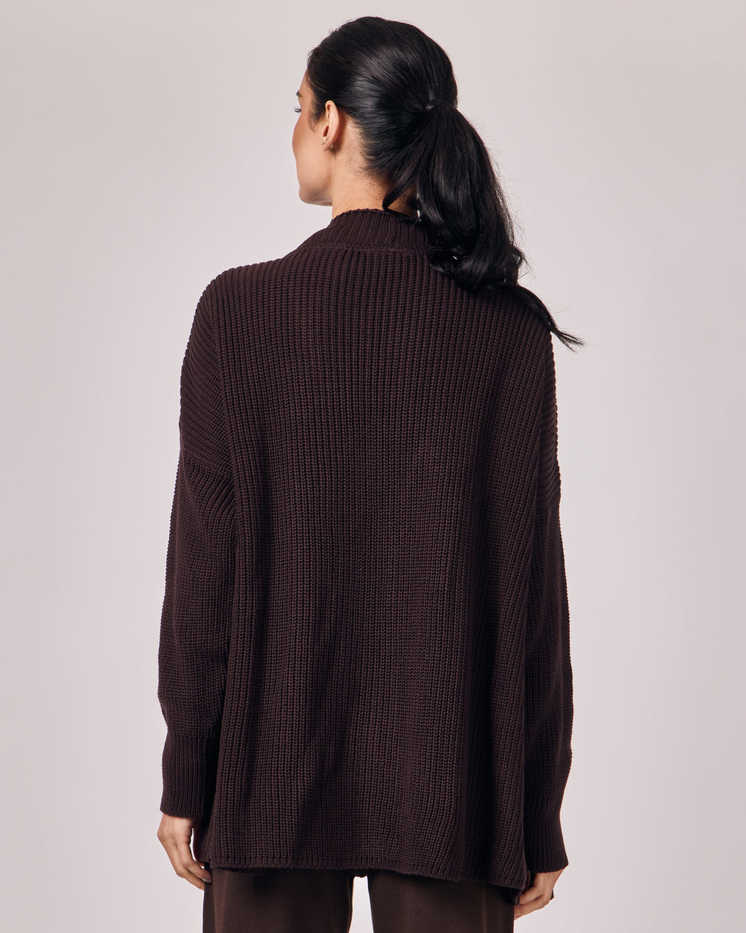 Casaco Tricot com Cinto - Dark Chocolate