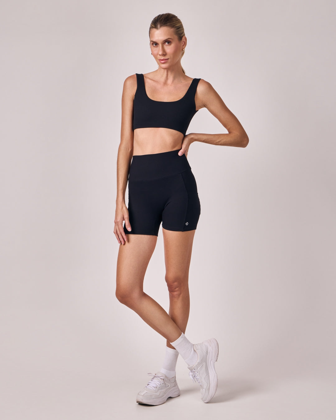 Shorts Biker Rib - Preto