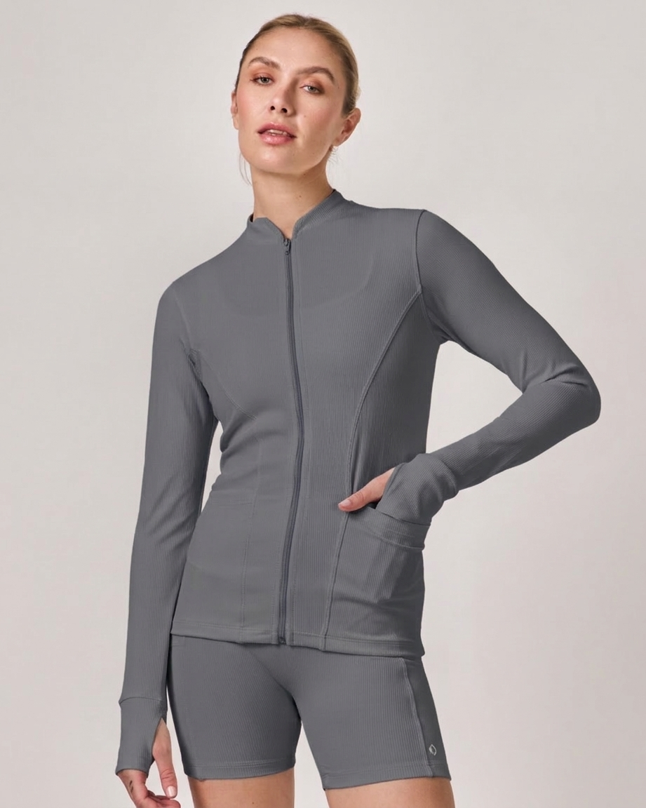 Jaqueta Performance Rib - Cinza Chumbo