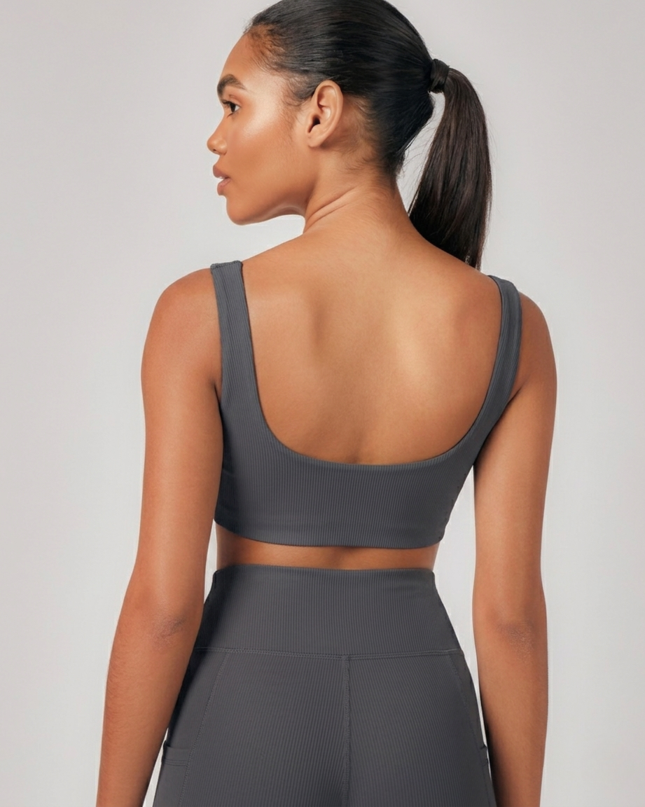 Top Basic Rib - Cinza Chumbo