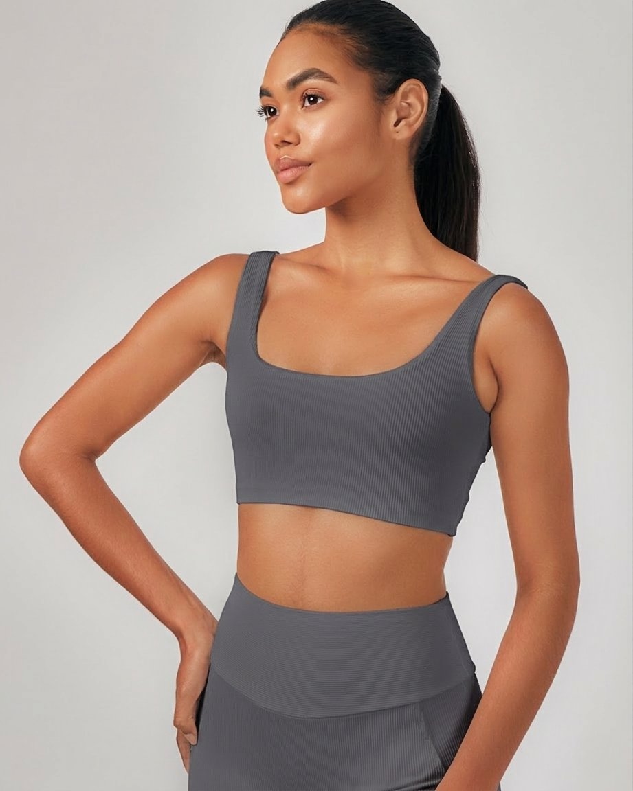 Top Basic Rib - Cinza Chumbo