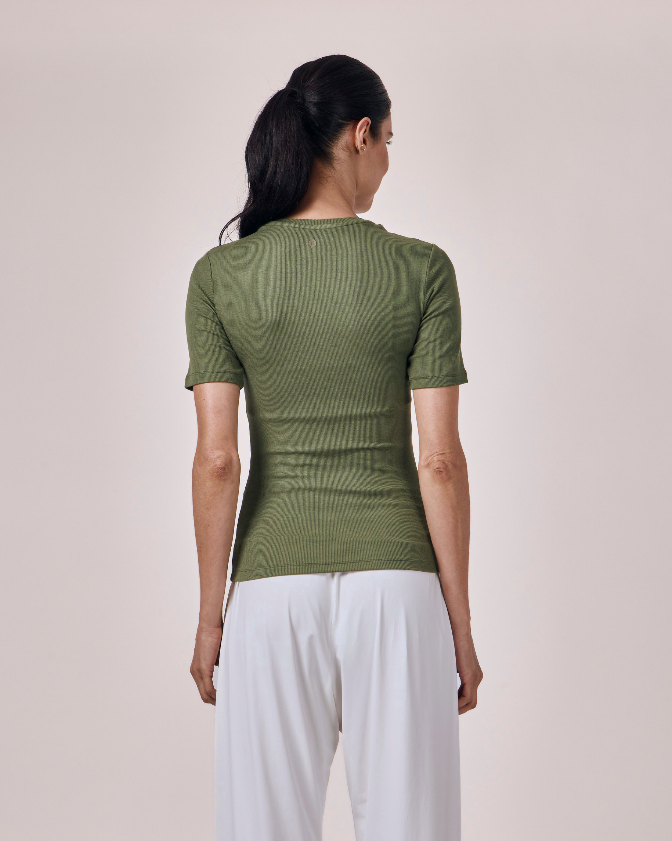 Blusa Manga Curta Modal - Eucalipto