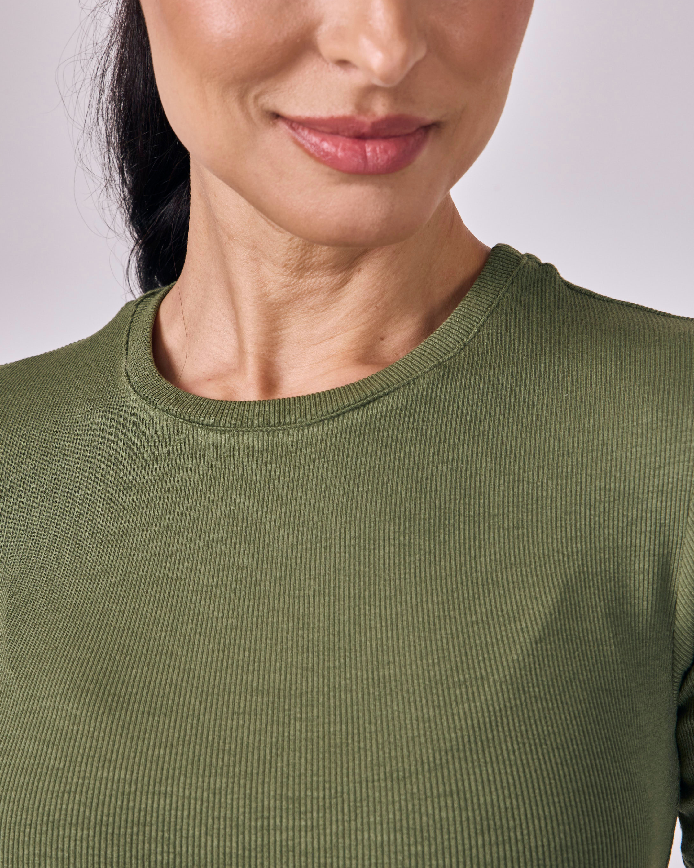 Blusa Manga Curta Modal - Eucalipto
