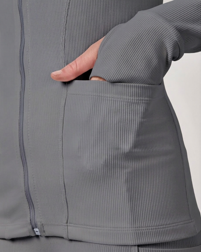Jaqueta Performance Rib - Cinza Chumbo