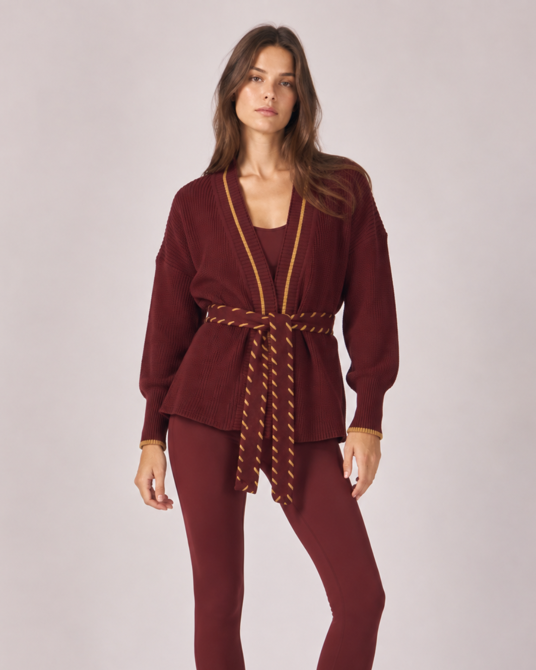 Casaco Tricot Duo - Merlot