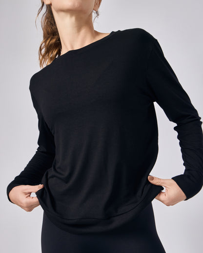 Blusa Manga Longa Modal - Preto
