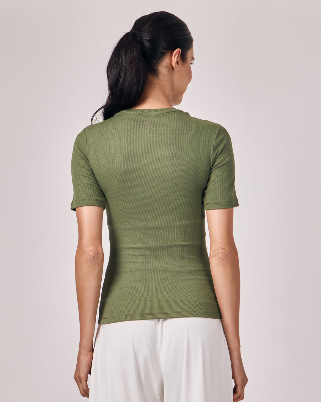 Blusa Manga Curta Modal - Eucalipto