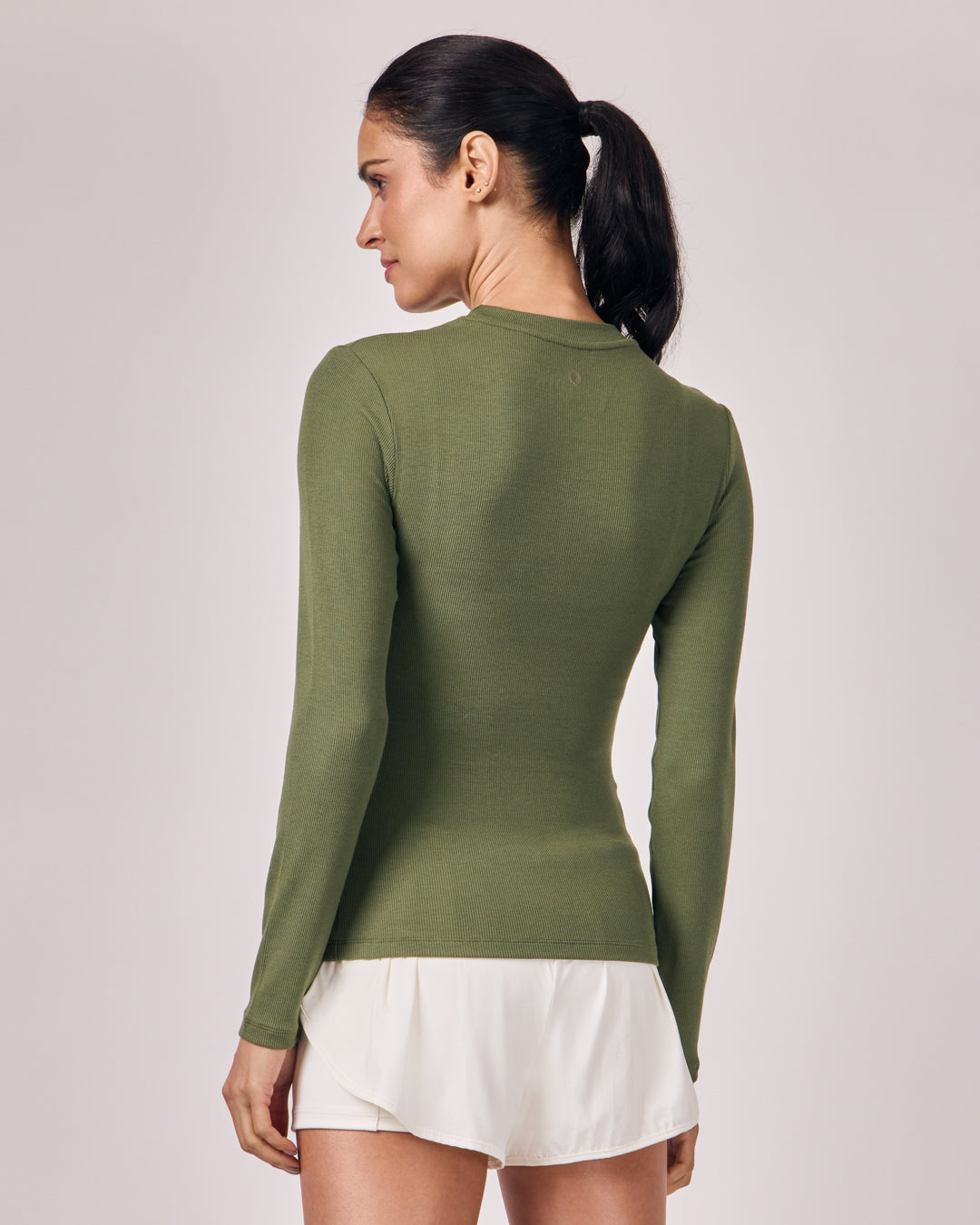 Blusa Manga Longa Ajustada Modal - Eucalipto