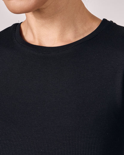 Blusa Manga Curta Modal - Preto