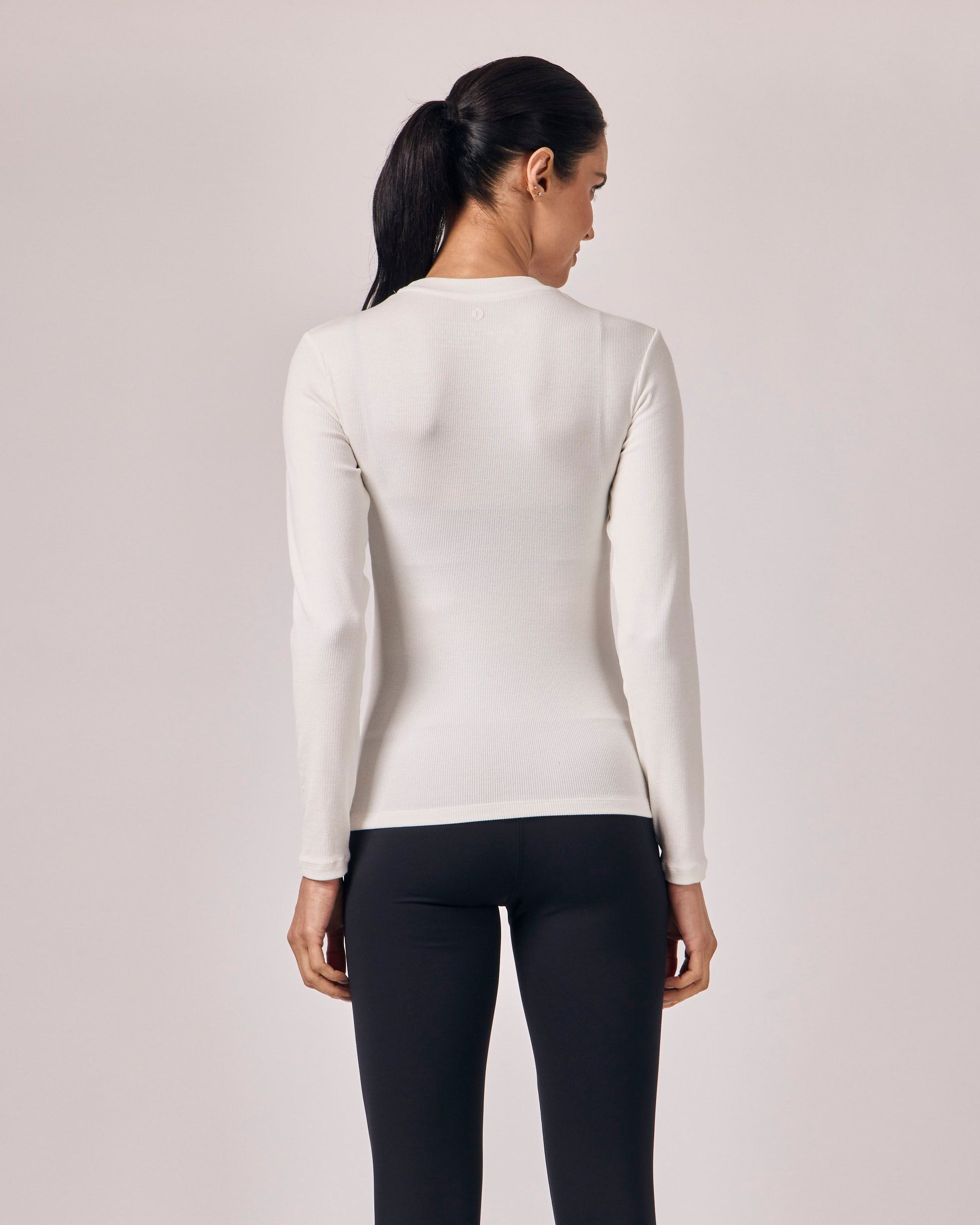 Blusa Manga Longa Ajustada Modal - Off White