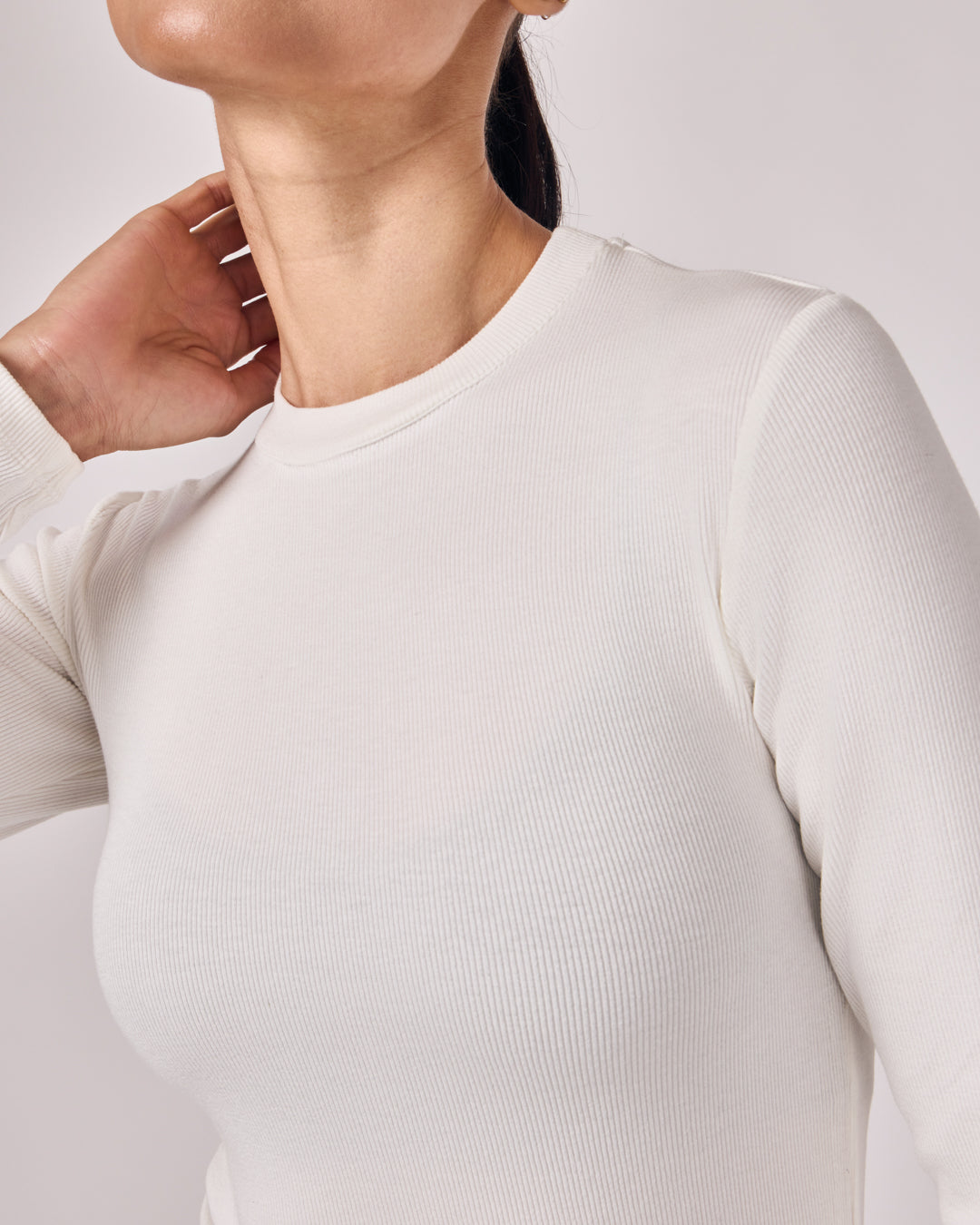 Blusa Manga Longa Ajustada Modal - Off White