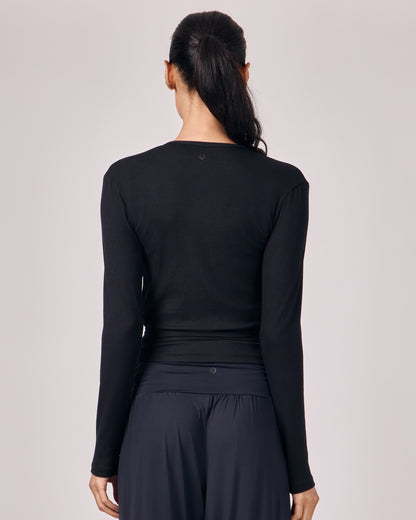 Blusa Transpassada - Preto