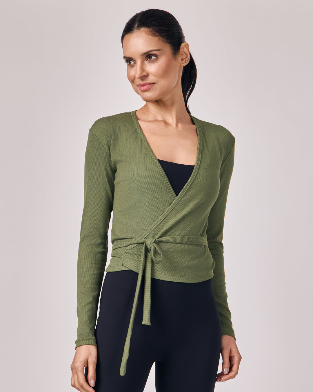 Blusa Transpassada - Eucalipto