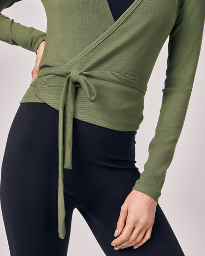 Blusa Transpassada - Eucalipto