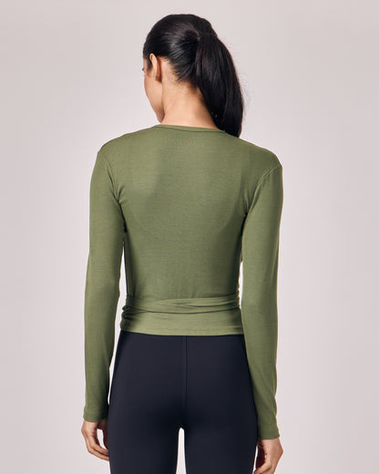 Blusa Transpassada - Eucalipto