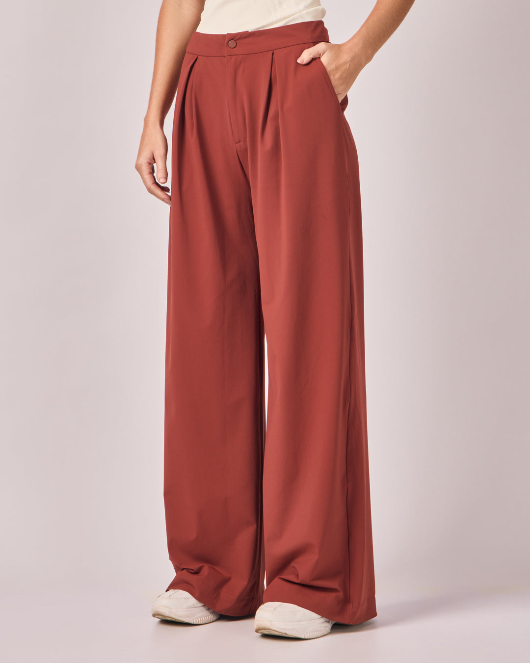 Calça Wideleg Tech - Merlot