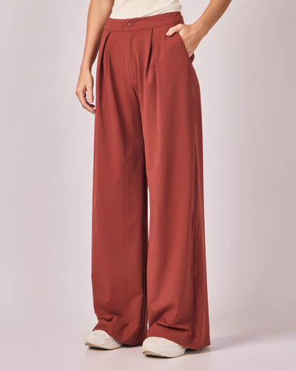 Calça Wideleg Tech - Merlot