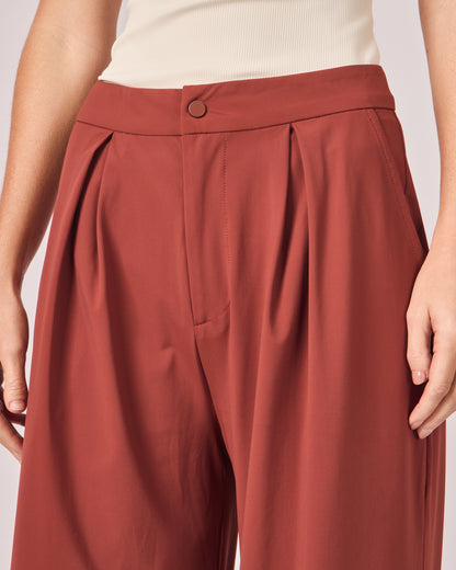 Calça Wideleg Tech - Merlot