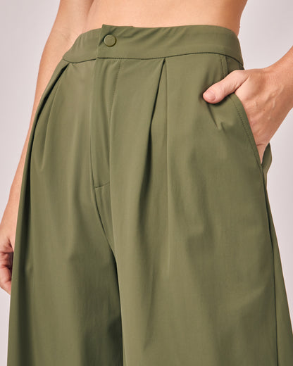 Calça Wideleg Tech - Eucalipto