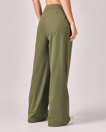 Calça Wideleg Tech - Eucalipto