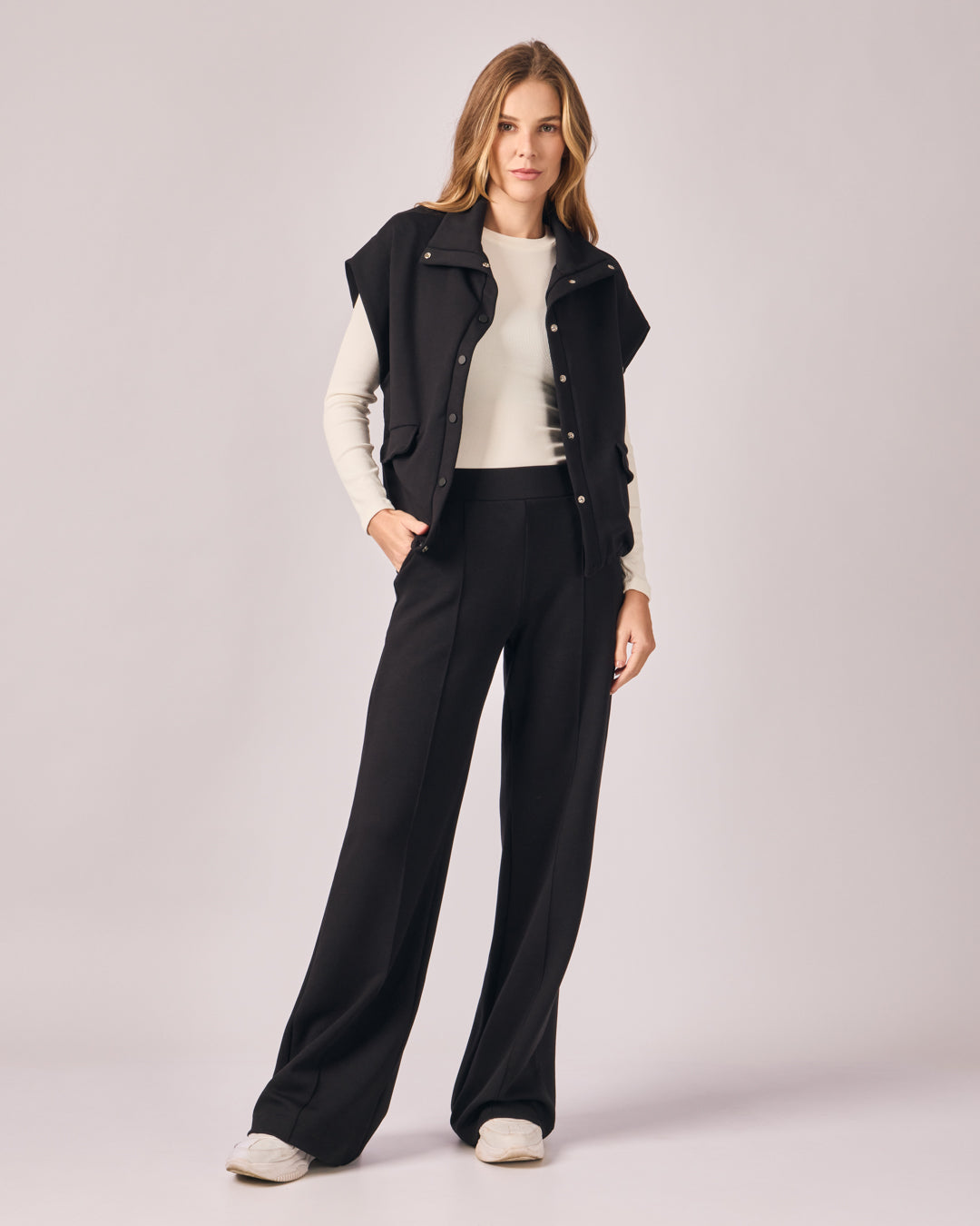 Colete Oversized Casual - Preto