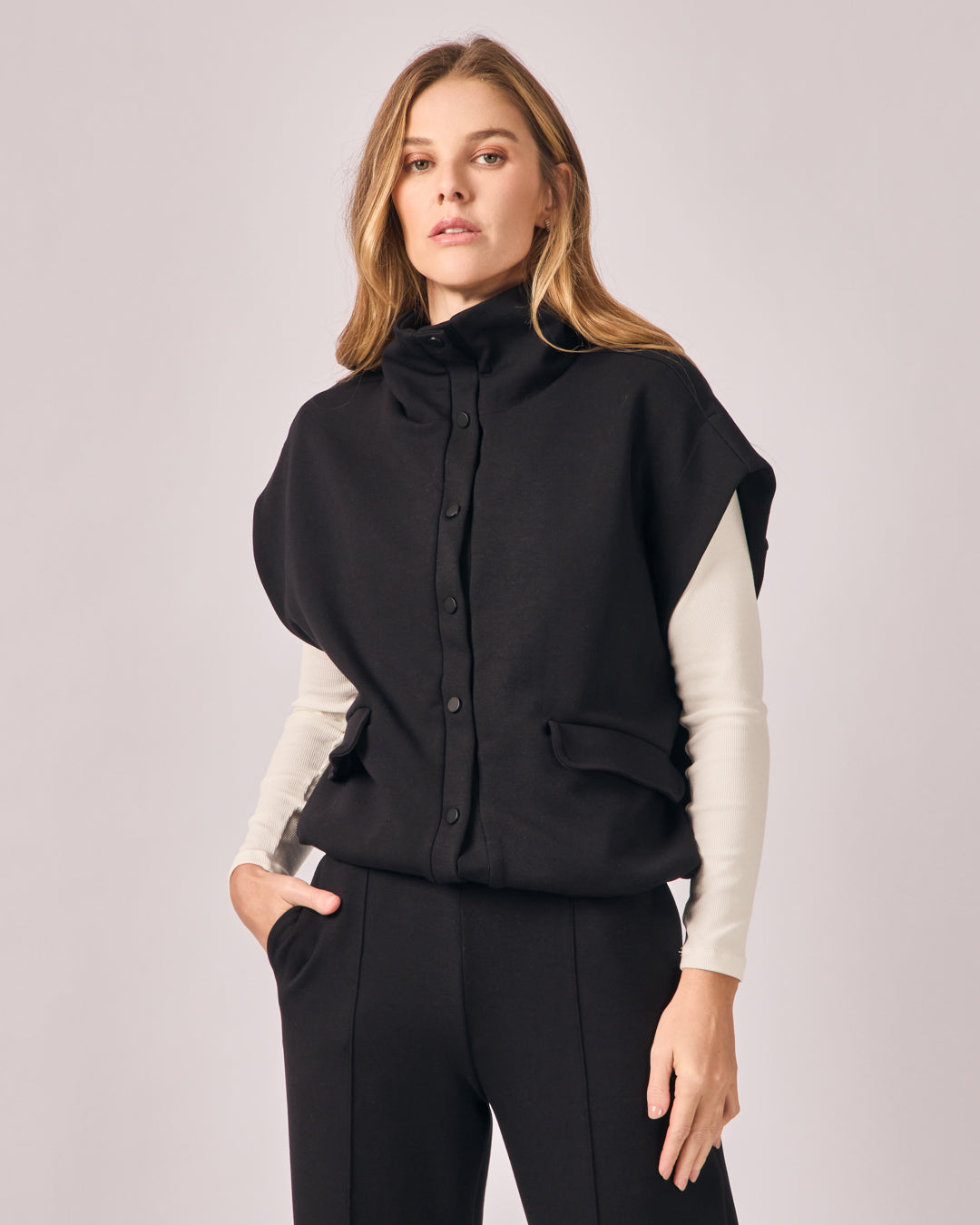 Colete Oversized Casual - Preto