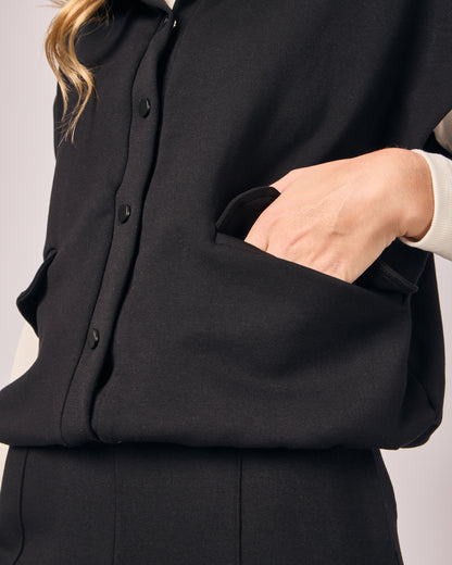 Colete Oversized Casual - Preto